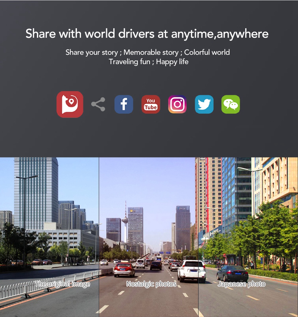 DDPai Mini2 2K Car DVR Camera Built-in Dual WiFi 140 Degree FOV / Built-in Dual WiFi / F1.8/ Loop Recorder - Black