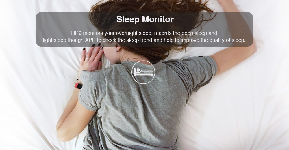 Makibes HR2 Smart Bracelet Long Time Continuous Heart Rate Monitor Nordic nRF52832 Chip IP67 Water Resistant Compatible With IOS Android - Black