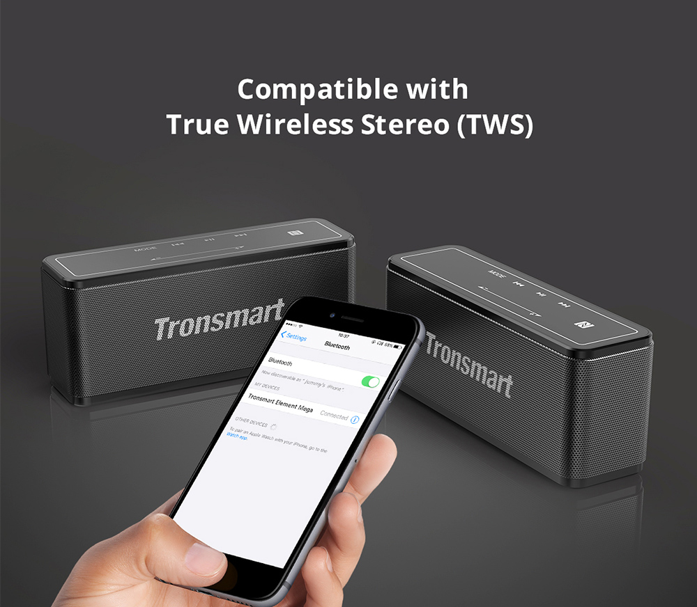 Tronsmart Element Mega Bluetooth Speaker + Tronsmart Encore S1 Magnetic Bluetooth Headphones - Black