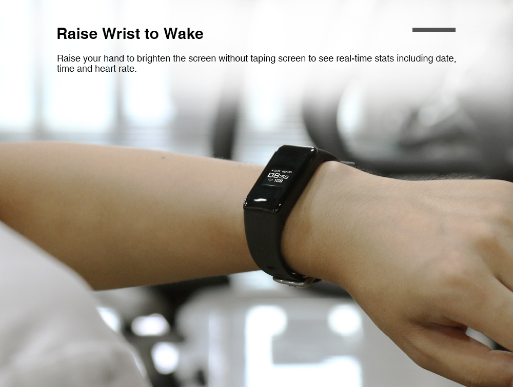 Makibes HR2 Smart Bracelet Long Time Continuous Heart Rate Monitor Nordic nRF52832 Chip IP67 Water Resistant Compatible With IOS Android - Red