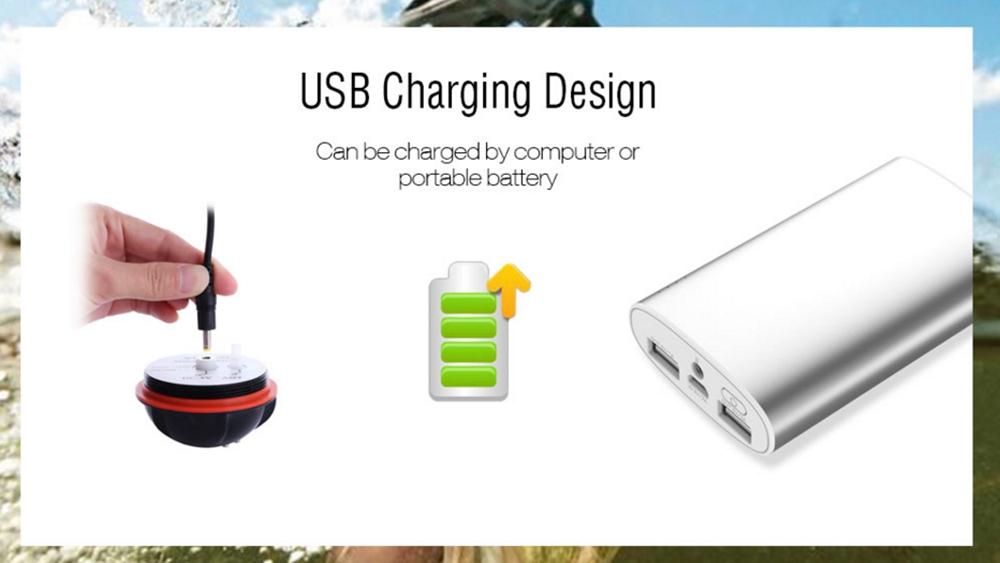 XJ-01 Wireless Fish Finder Sonar Technology Wireless Sensor 90-Degree Beam Adjustable Depth And Sensitivity - Red