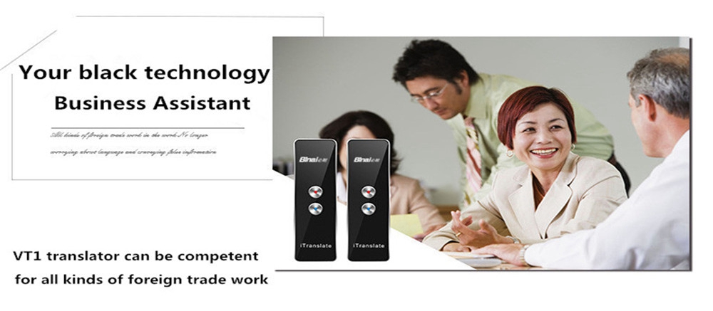 Binai VT1 Smart Voice Translator Real Time Speech Interactive Translation - Black
