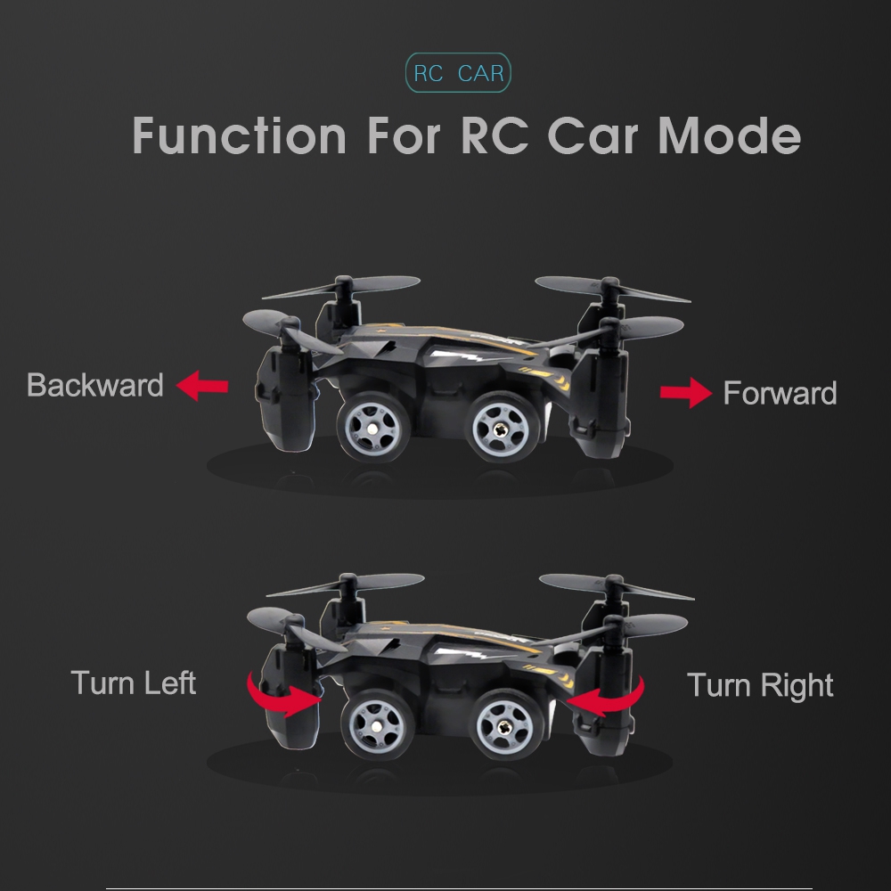 Flytec SBEGO 132 2.4G 4CH Air Ground Dual Mode Flying Car RC Quadcopter RTF - Black