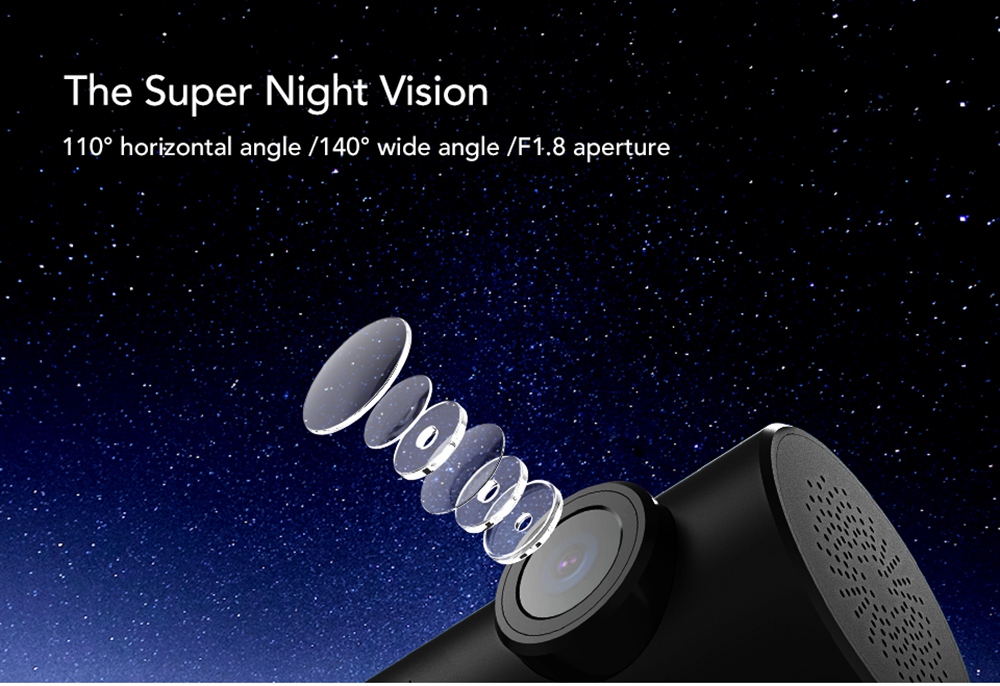 DDPai Mini2 2K Car DVR Camera Built-in Dual WiFi 140 Degree FOV / Built-in Dual WiFi / F1.8/ Loop Recorder - Black