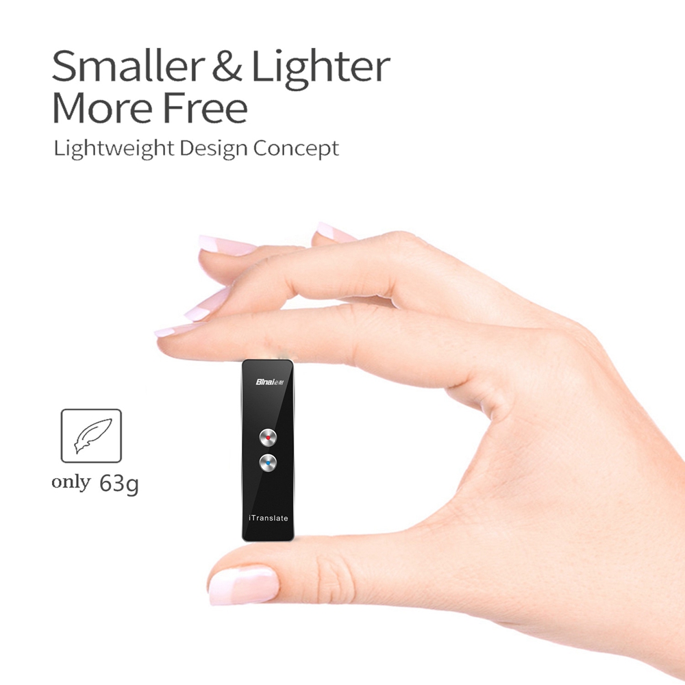 Binai VT1 Smart Voice Translator Real Time Speech Interactive Translation - Black