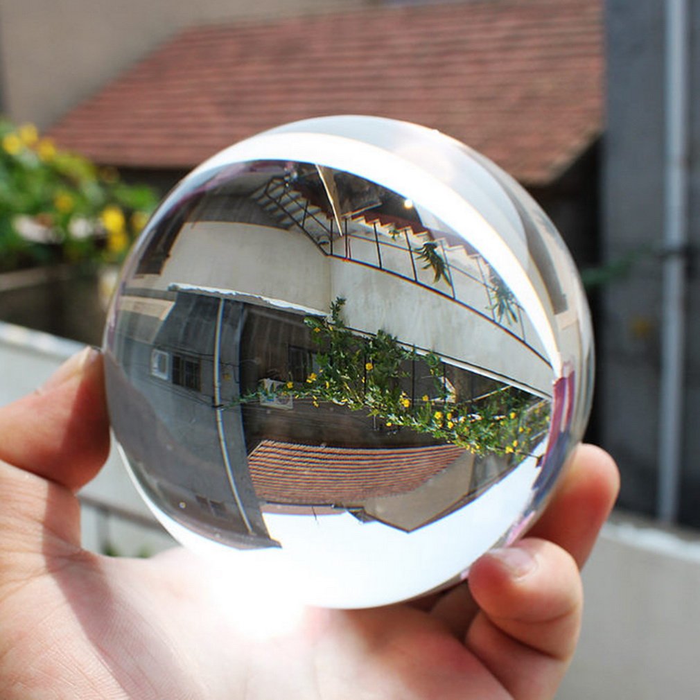 60mm Clear Round Glass Artificial Crystal Ball Sphere Decoration - Transparent