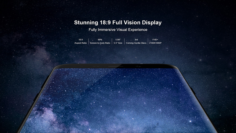 Meiigoo Note 8 5.99 Inch Smartphone Full Screen 4GB 64GB MTK6750T Octa Core Dual Rear Camera Android 7.0 Touch ID - Gold