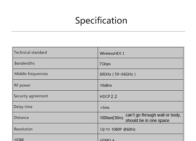 Measy W2H NANO Wireless HDMI Video Transmitter and Receiver 1080P 3D HDMI Extender 30M/100Feet Range