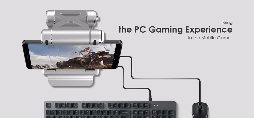 GameSir X1 Bluetooth BattleDock Converter Keyboard and Mouse Adapte for PUBG FPS games, RoS,Knives Out,Free Fire -Silver