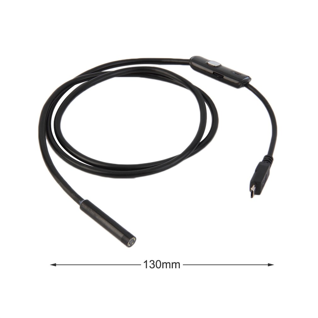 6 LED Waterproof 1M 7mm lens Inspection Pipe Phone Endoscope Inspection Camera For Android PC - Black