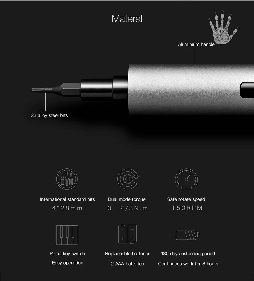 Xiaomi Wowstick 1P+ 19 in 1 Electric Screwdriver Set - Siver
