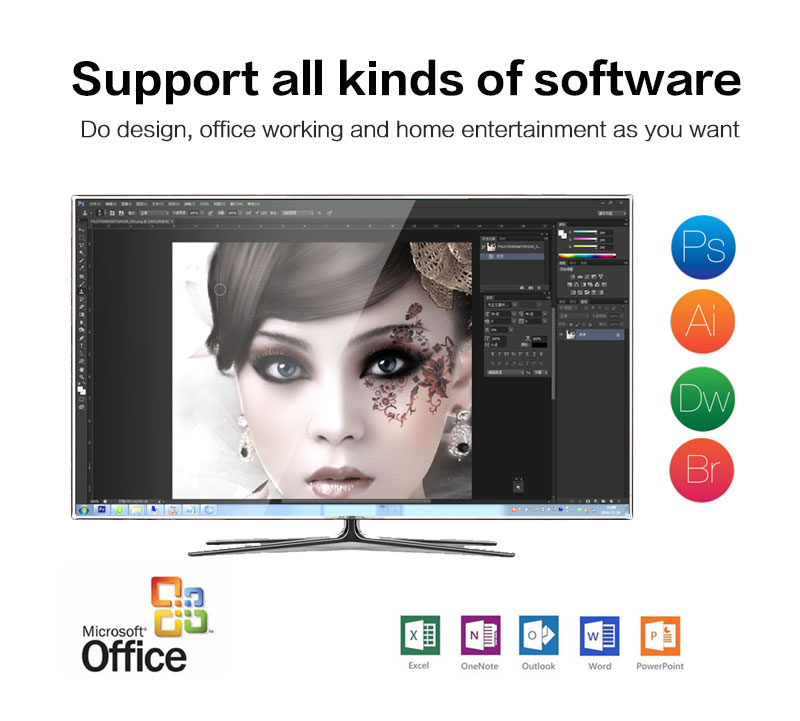ECDREAM T9 4GB/32GB 10.1 Inch 1920*1200 IPS Touch Screen Mini PC Licensed Windows 10 Home Intel Cherry Trail Z8350 802.11b/g/n WiFi LAN Bluetooth HDMI USB 3.0