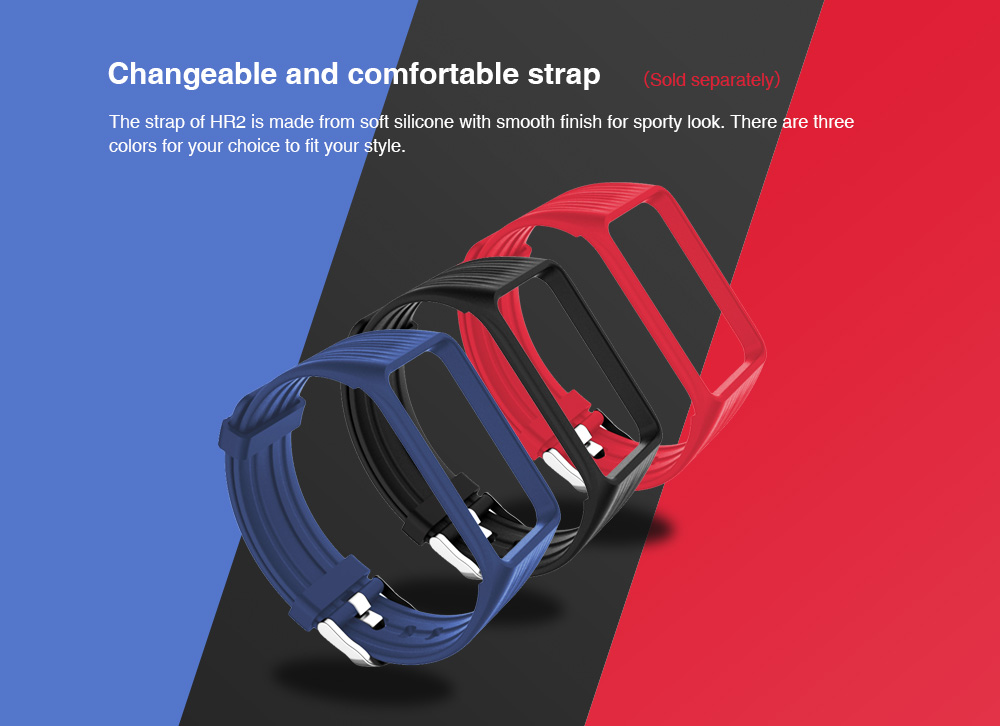 Makibes HR2 Smart Bracelet Long Time Continuous Heart Rate Monitor Nordic nRF52832 Chip IP67 Water Resistant Compatible With IOS Android - Black