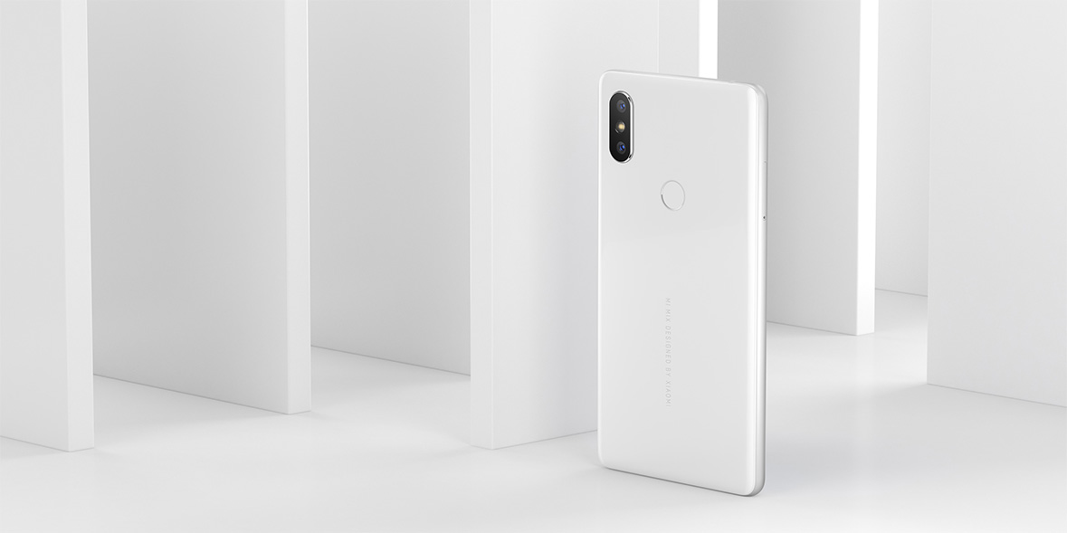 Xiaomi Mi Mix 2S 5.99 Inch 4G LTE Smartphone Qualcomm Snapdragon 845 Octa Core 8GB 256GB 12.0MP Dual Rear Cameras MIUI 9 Type-C Ceramic Body - White