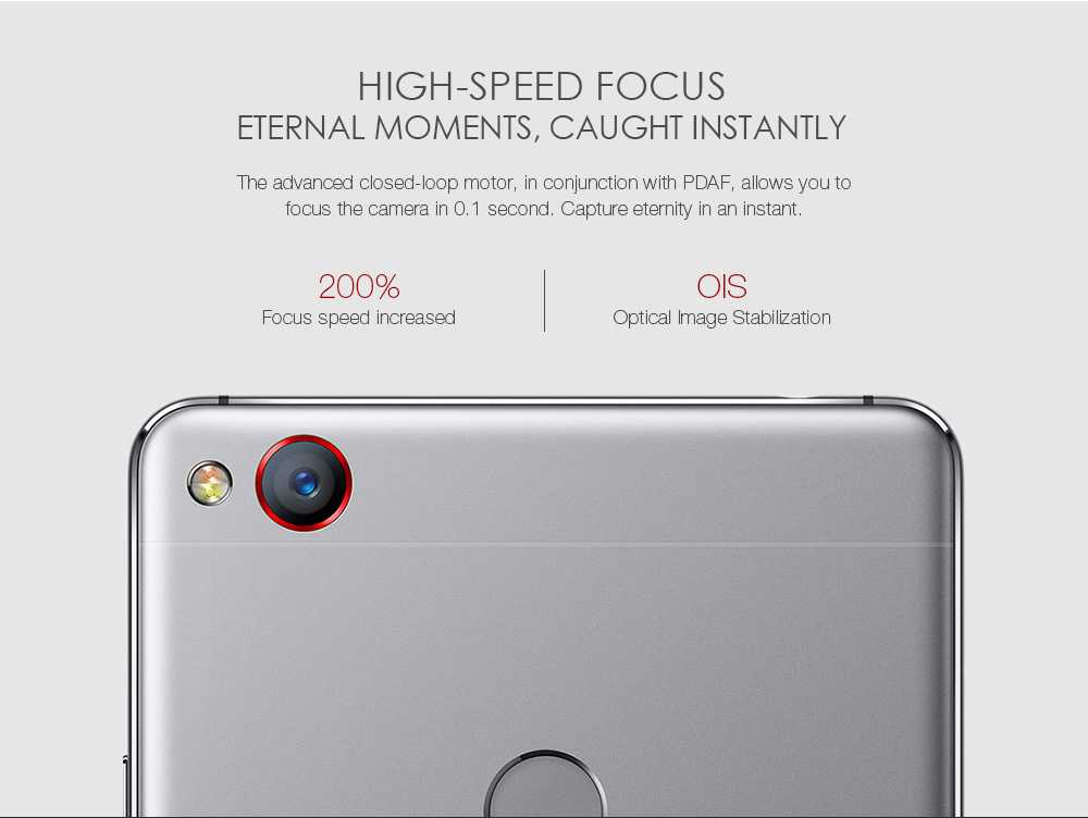 Nubia Z11 NX531J 5.5 Inch Smartphone aRC 2.0 Corning Gorilla Glass Screen 6GB 64GB Snapdragon 820 16.0MP Camera Touch ID Type-C NFC QC3.0 - White