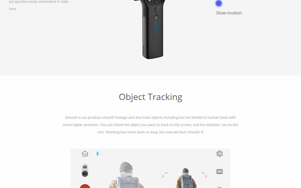 Zhiyun Smooth 4 3-Axis Brushless Handheld Gimbal Stabilizer for Smartphone - White