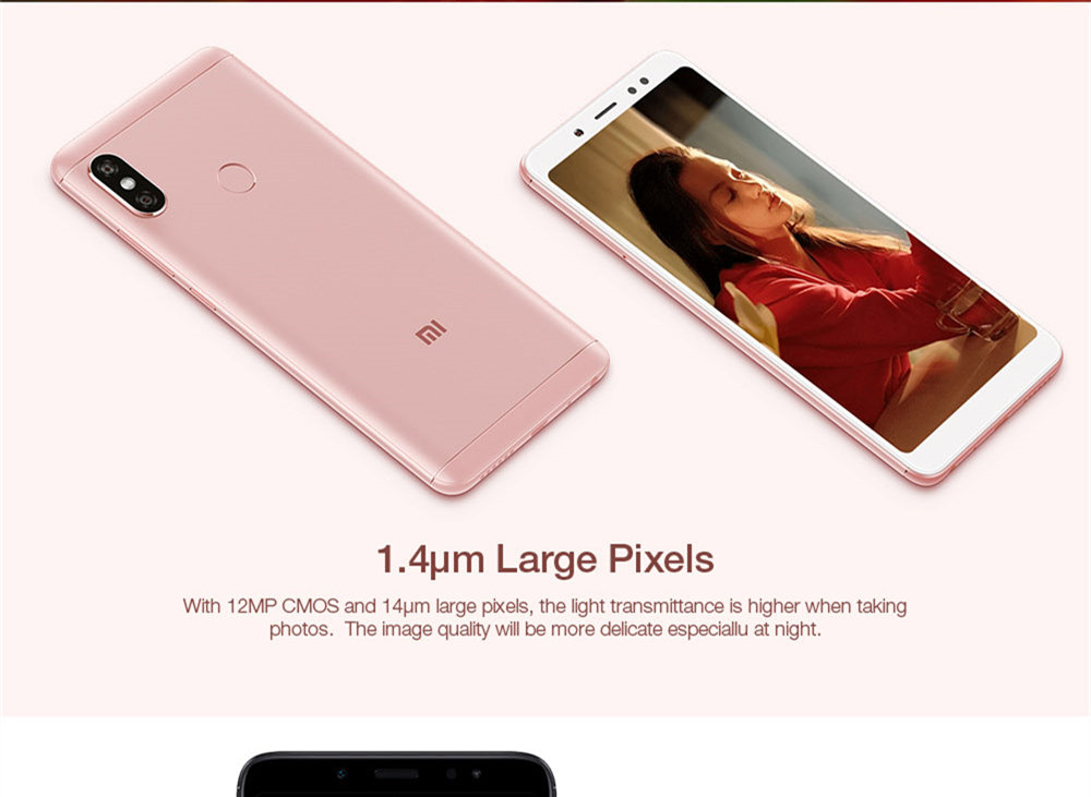 Xiaomi Redmi Note 5 5.99 Inch Smartphone Snapdragon 636 Octa Core 3GB 32GB 5.0MP+12MP Dual Rear Cameras MIUI 9 OS 18:9 Full Screen - Rose Gold