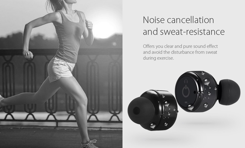 Mini X2T Wireless Bluetooth Double Earbuds with Charging Base - Black