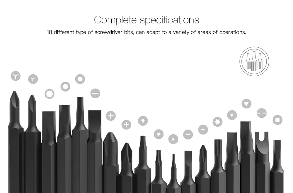 Xiaomi Wowstick 1P+ 19 in 1 Electric Screwdriver Set - Siver