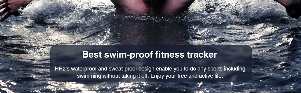 Makibes HR2 Smart Bracelet Long Time Continuous Heart Rate Monitor Nordic nRF52832 Chip IP67 Water Resistant Compatible With IOS Android - Black