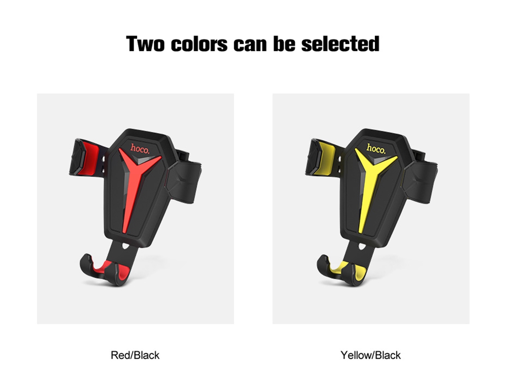HOCO CA22 Gravity Auto Lock 360 Degree Rotation Car Phone Holder Air Vent Mount - Yellow
