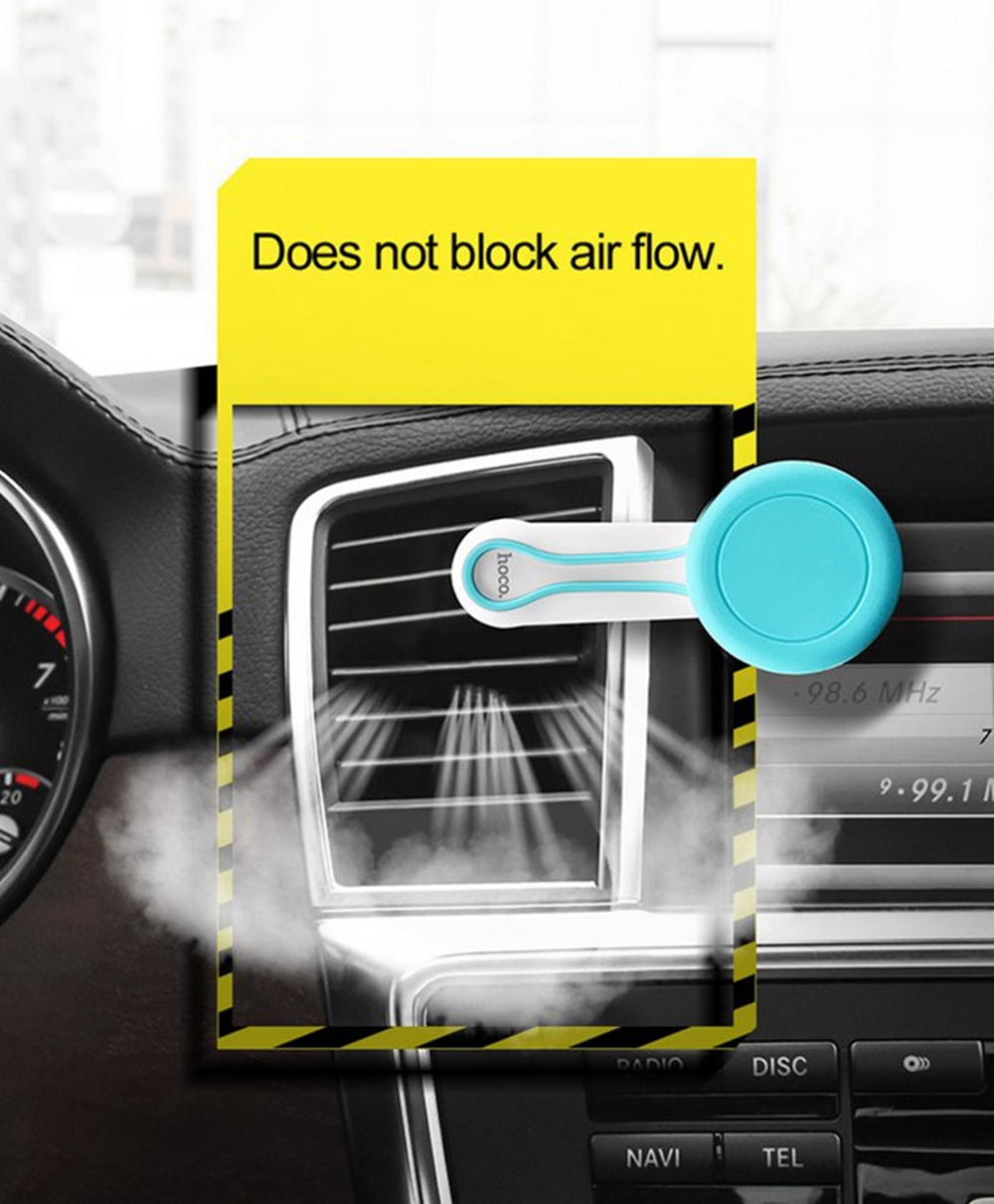 HOCO CA17 Strong Magnetic 360 Degree Rotation Car Mount Air Vent Phone Holder Stand For Smartphone - White + Blue
