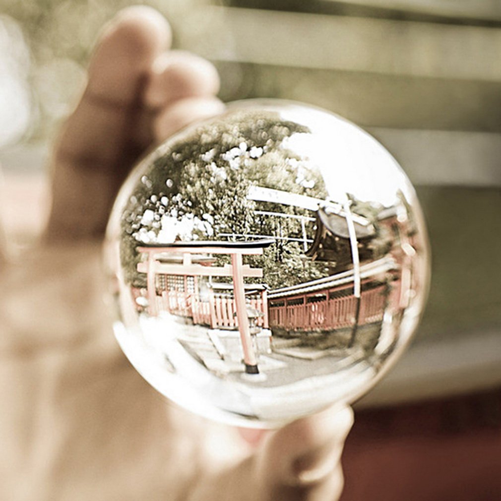 60mm Clear Round Glass Artificial Crystal Ball Sphere Decoration - Transparent