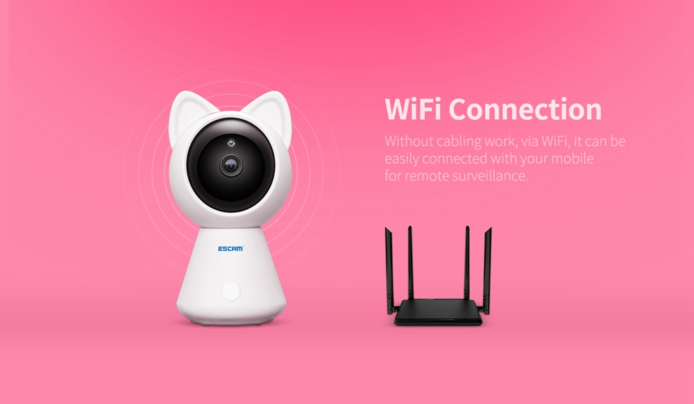 ESCAM QF509 1080P WiFi IP Camera Pan/Tilt Monitor IR ONVIF Network Camera Support Motion Detector Security Camera -White