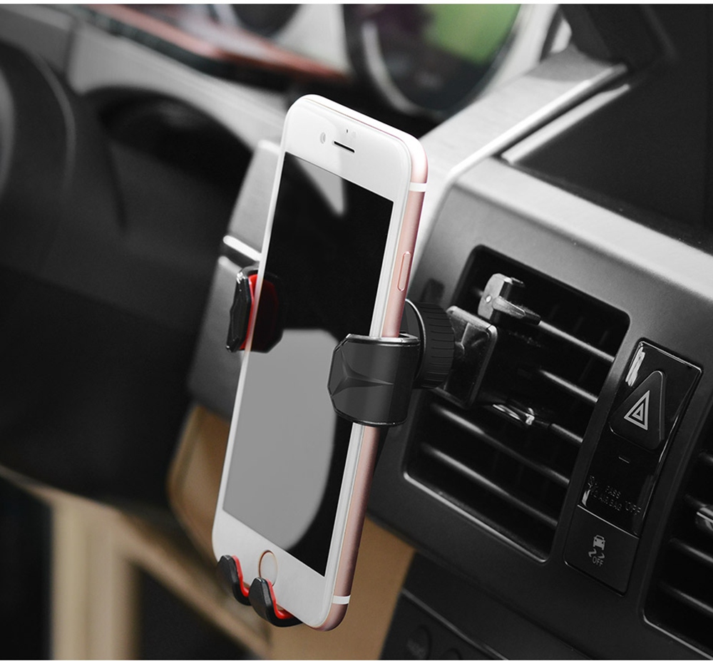 HOCO CA22 Gravity Auto Lock 360 Degree Rotation Car Phone Holder Air Vent Mount - Yellow