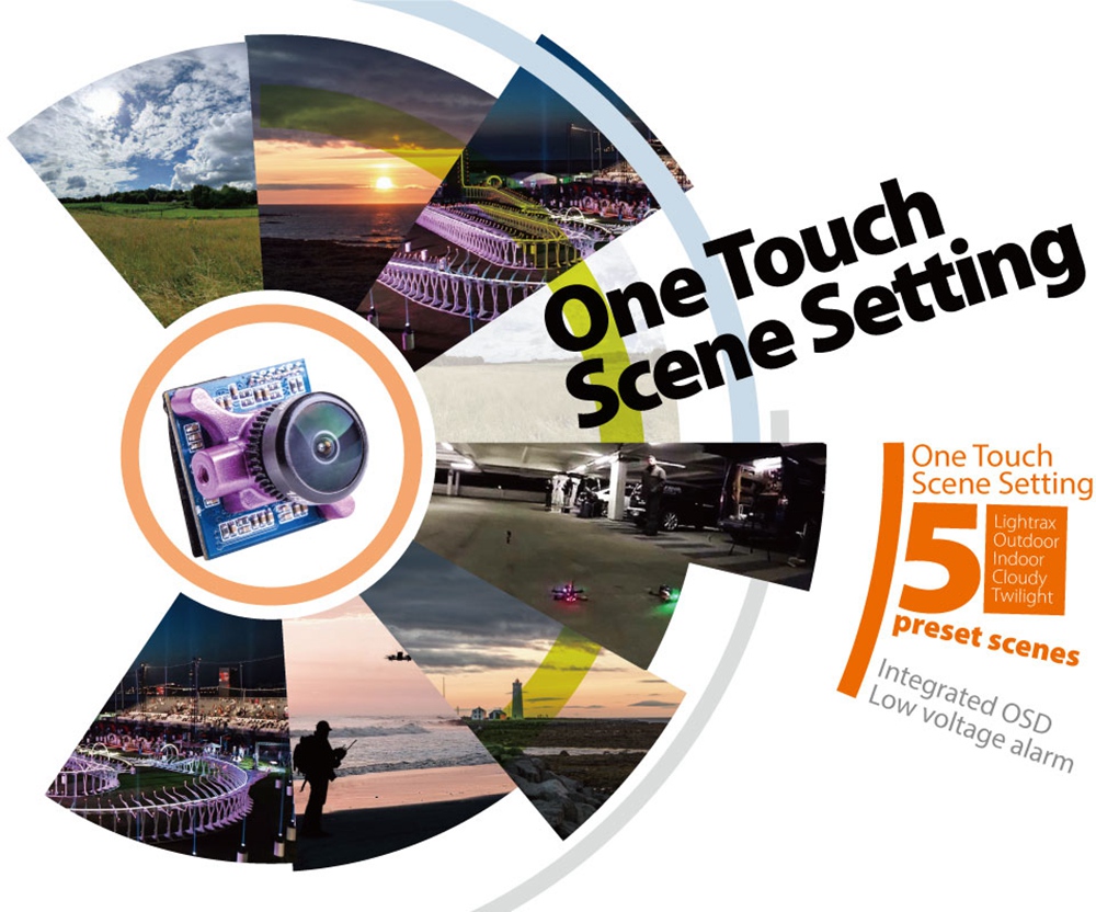 RunCam Micro Sparrow 2 FPV Mini Camera Super WDR OSD 2.1mm 700TVL CMOS Sensor FOV 150 Degree 4:3 - NTSC