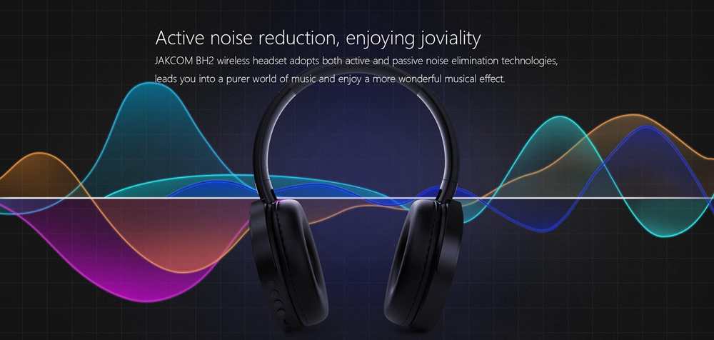 JAKCOM BH2 Bluetooth Headset with Mic Active Noise Reduction - Black