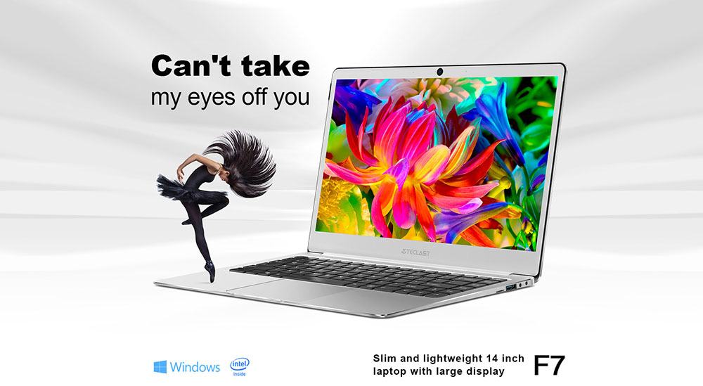 Teclast F7 Business Laptop Intel Apollo Lake N3450 Quad Core 14 Inch 1920*1080 6GB RAM 64GB eMMC Windows 10 - Silver