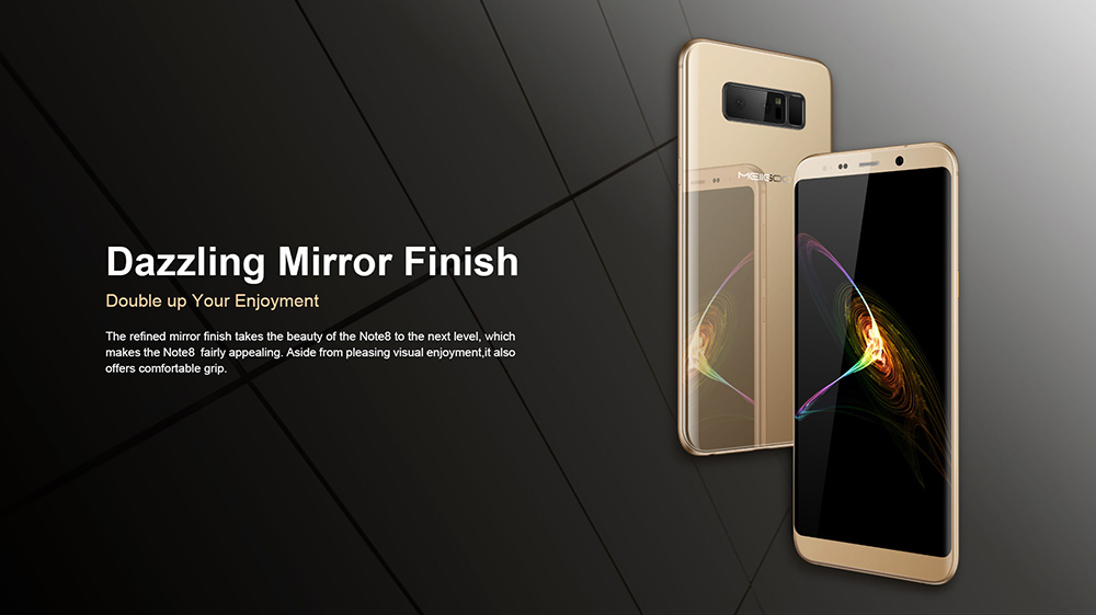 Meiigoo Note 8 5.99 Inch Smartphone Full Screen 4GB 64GB MTK6750T Octa Core Dual Rear Camera Android 7.0 Touch ID - Gold