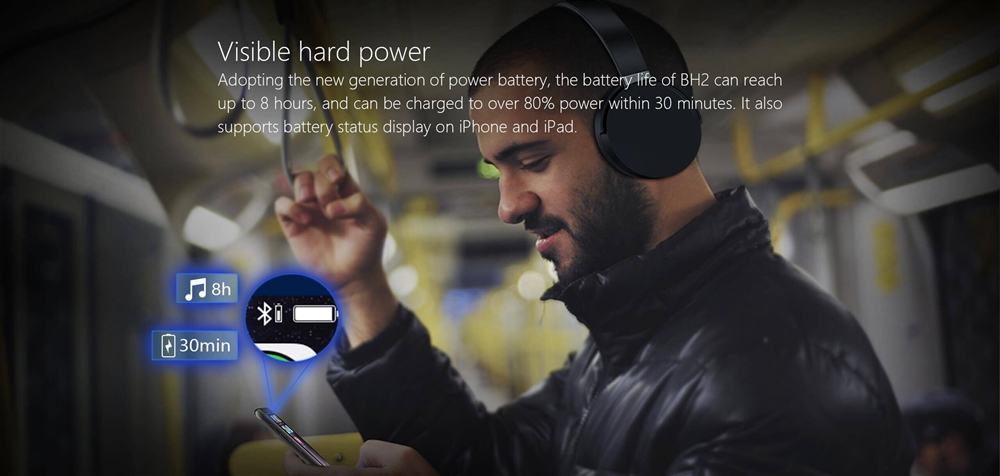 JAKCOM BH2 Bluetooth Headset with Mic Active Noise Reduction - Black