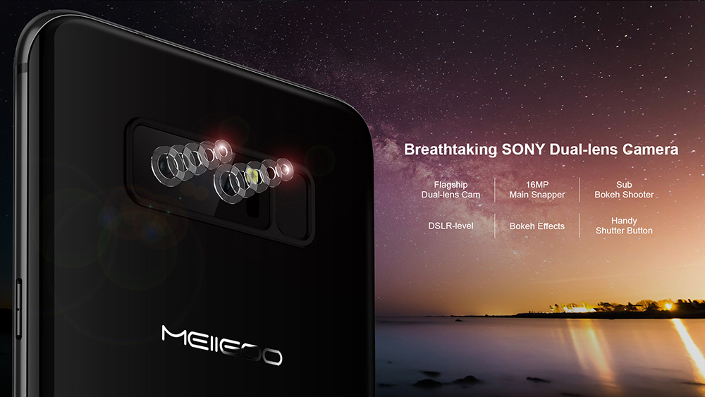 Meiigoo Note 8 5.99 Inch Smartphone Full Screen 4GB 64GB MTK6750T Octa Core Dual Rear Camera Android 7.0 Touch ID - Blue