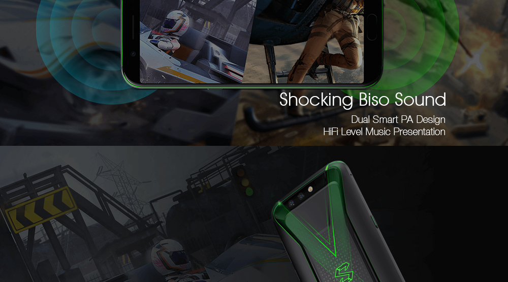 Xiaomi Black Shark Gaming Phone 5.99 Inch Smartphone Snapdragon 845 6GB 64GB Android 8.0 OS 4G LTE - Black