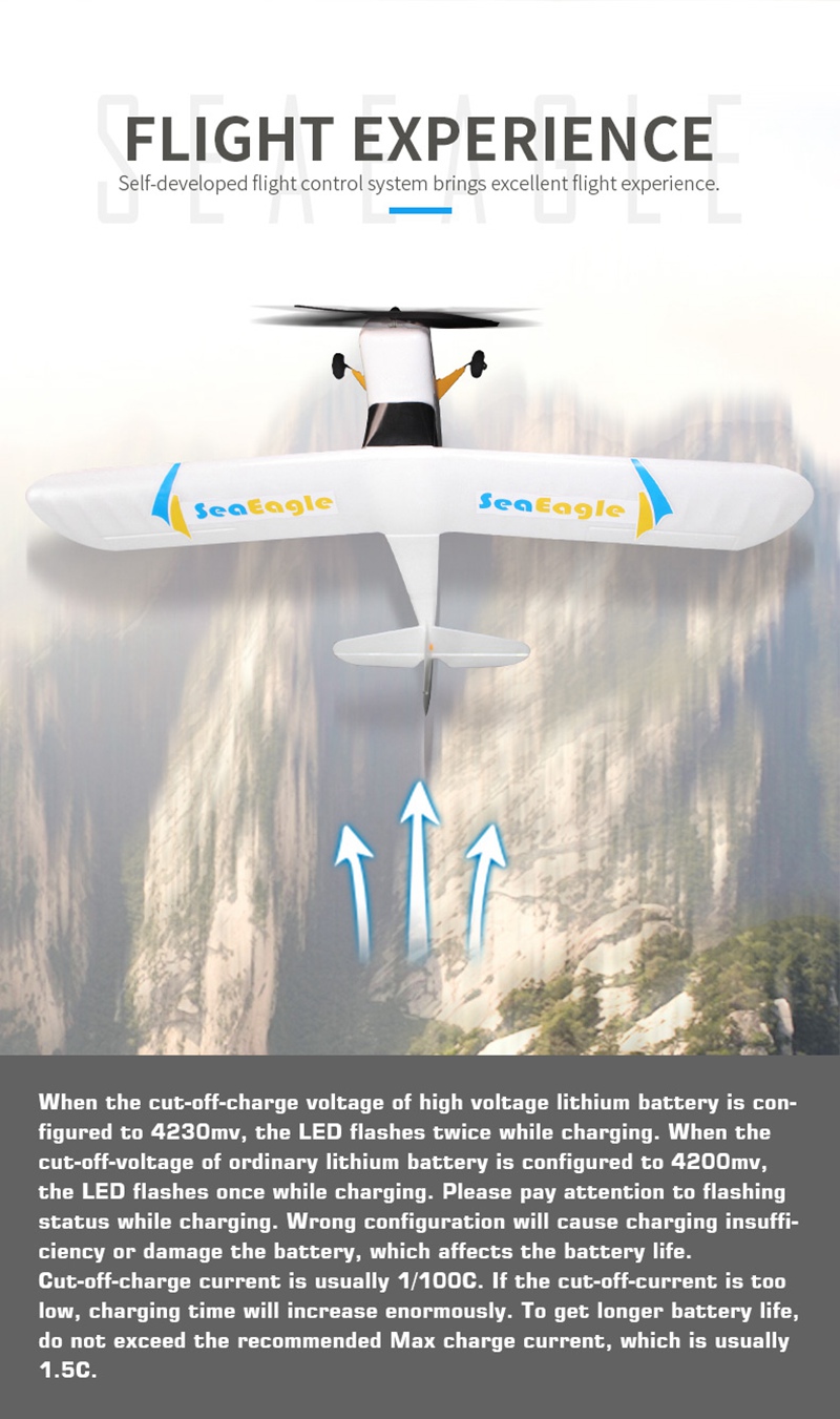 Sea Eagle 2.4G EPS 3CH 515mm Wingspan 3-6 Axis 3D Aerobatic FPV RC Airplane - RTF