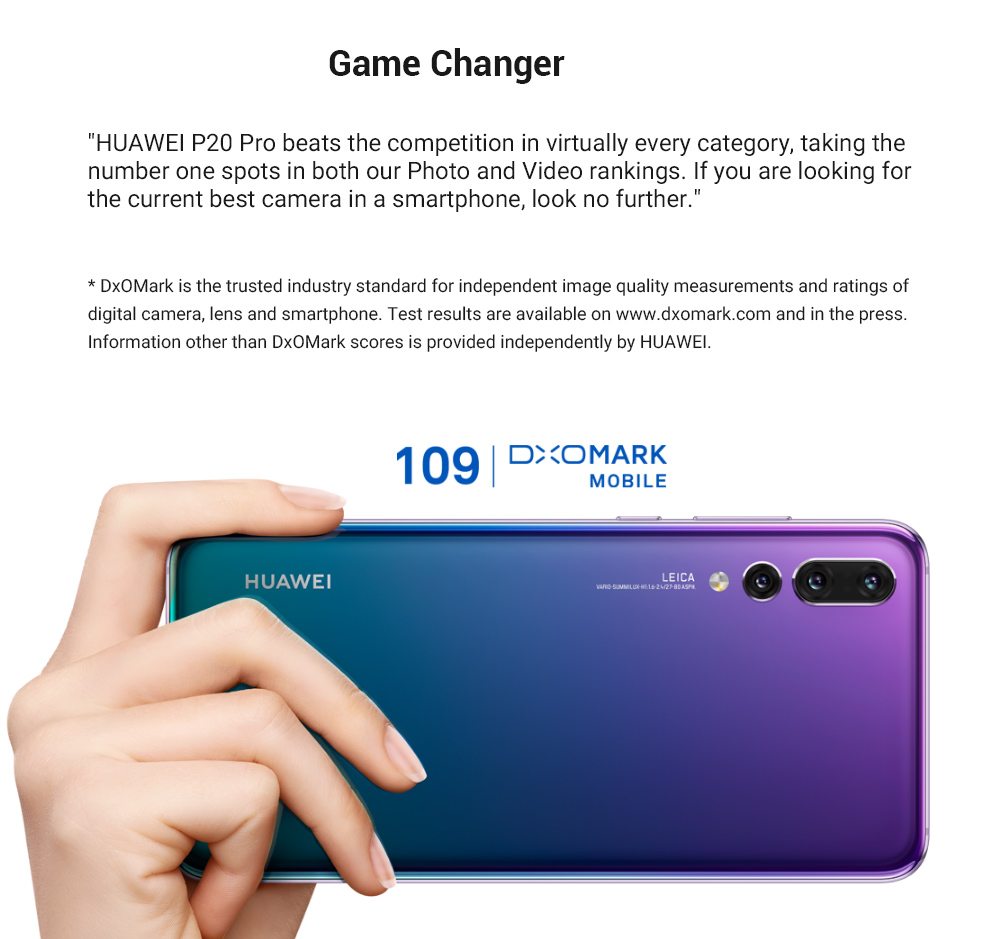 HUAWEI P20 Pro 6.1 Inch Smartphone FHD+ Screen Kirin 970 6GB 64GB 20.0MP+40.0MP+8.0MP Three Rear Cameras Android 8.1 - Jewelry Blue