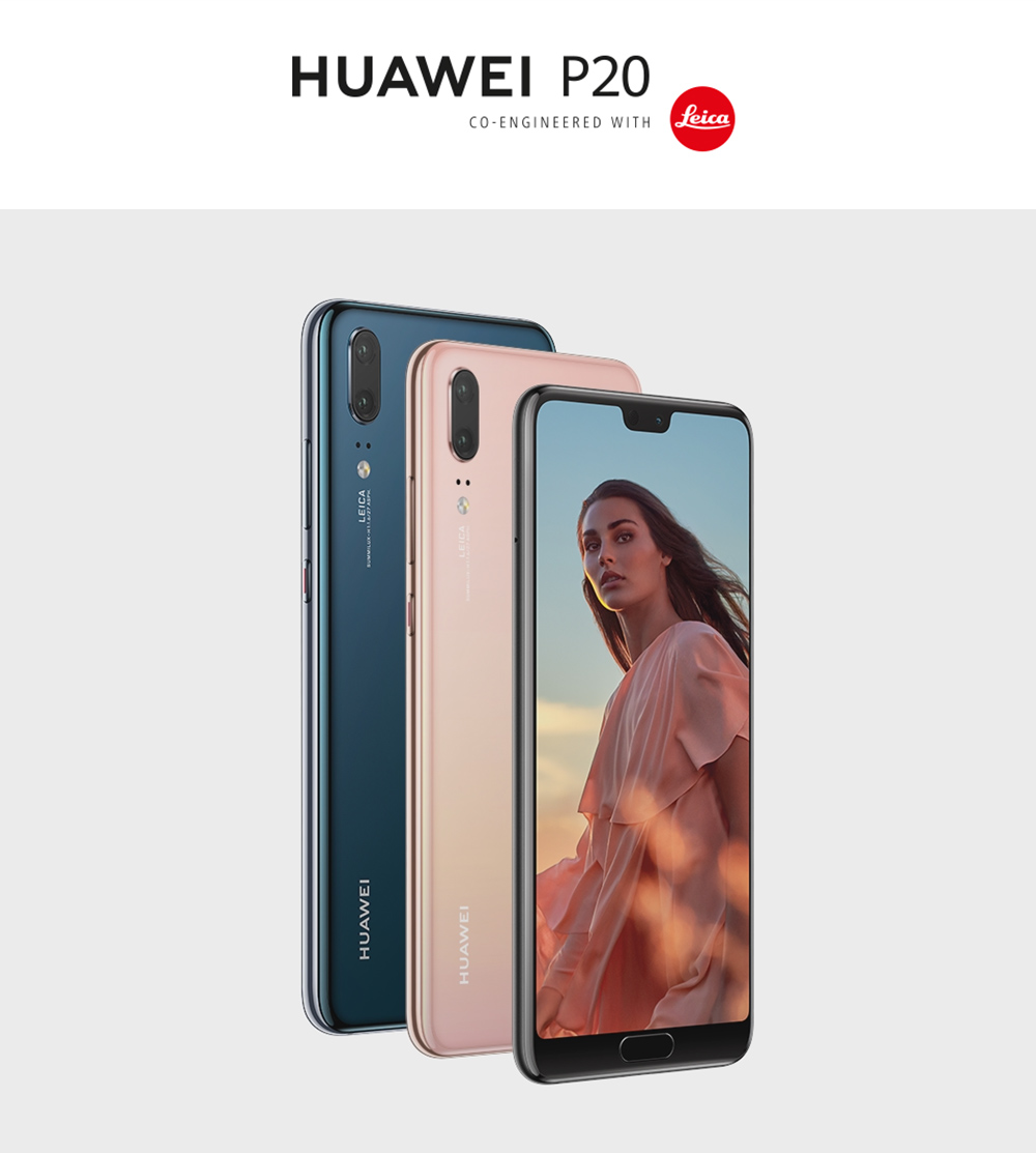 HUAWEI P20 5.8 Inch Smartphone FHD+ Screen Kirin 970 6GB 64GB 12.0MP+20.0MP Dual Rear Cameras Android 8.1 - Jewelry Blue