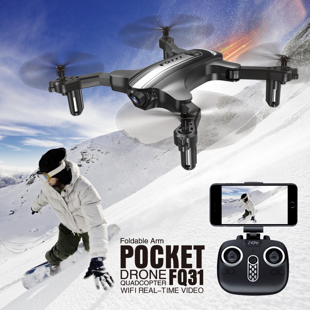 FQ777 FQ31W Wifi FPV Foldable RC Quadcopter with Altitude Hold Headless Mode RTF - Silver