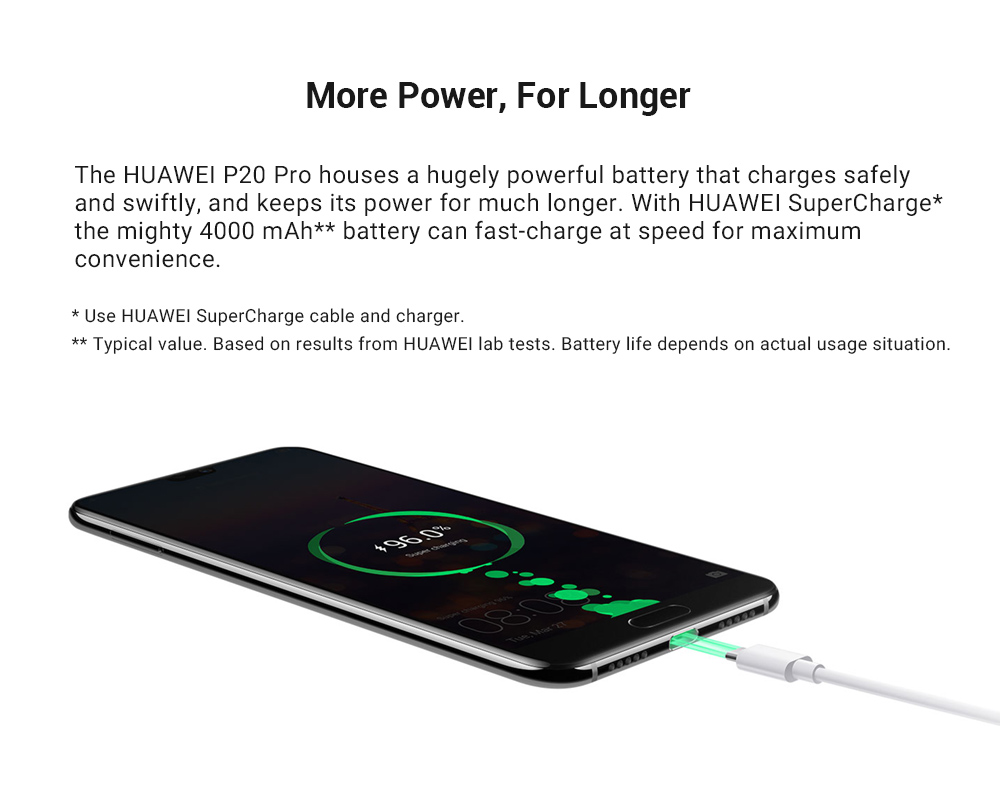 HUAWEI P20 Pro 6.1 Inch Smartphone FHD+ Screen Kirin 970 6GB 128GB 20.0MP+40.0MP+8.0MP Three Rear Cameras Android 8.1 - Jewelry Blue