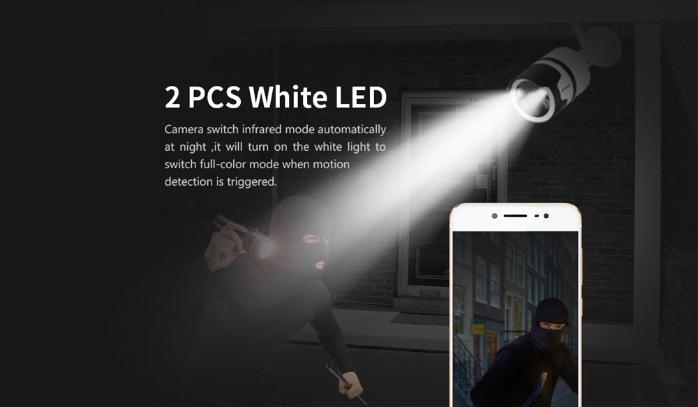 ESCAM QF508 1080P WiFi IP Camera 2MP Wireless Outdoor Waterproof CMOS Sensor IR-CUT Surveillance Security Camera -White