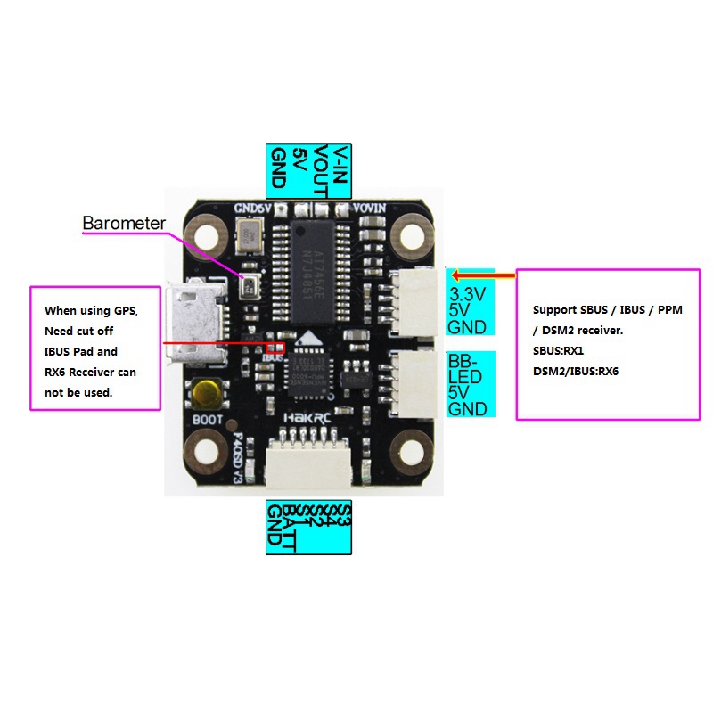 HAKRC MiniF4 Fly Tower F4 Flight Controller AIO OSD 5V/2A BEC BLheli_S 20A 4 In 1 ESC for RC Drone