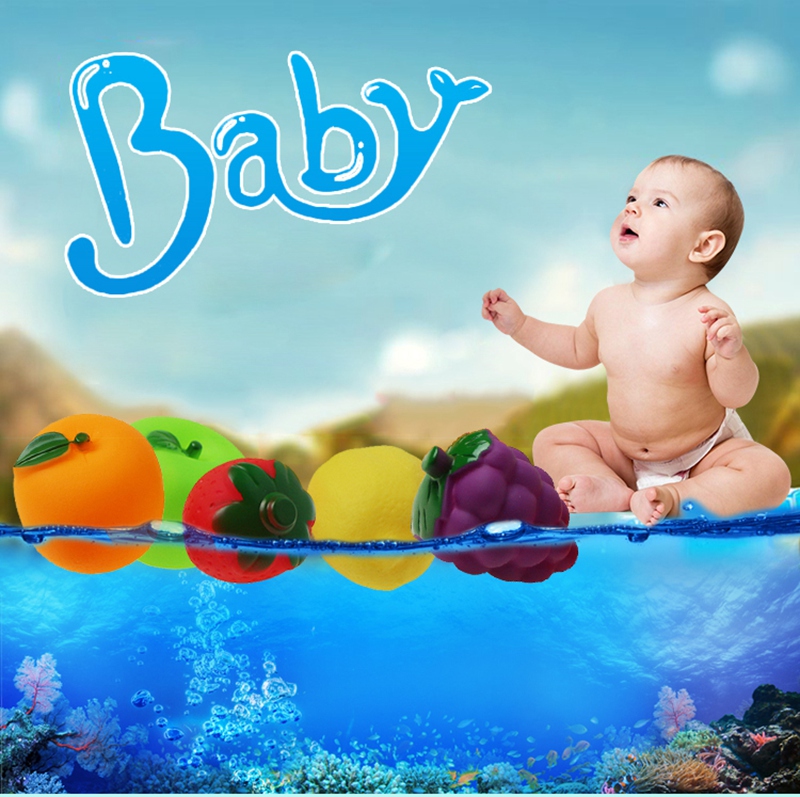 Cikoo Children Fruits/Vegetables Soft Bath Toys