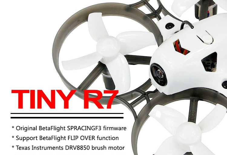 Kingkong/LDARC TINY R7 75mm FPV Drone with 5.8G 16CH 800TVL Camera One Key Flip Over After Crash PNP Version- S-FHSS+D16