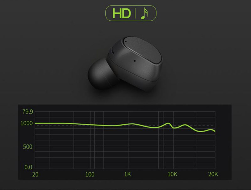 HV-316 Bluetooth Earphone One Single Ear with Mic Portable Charger - Black