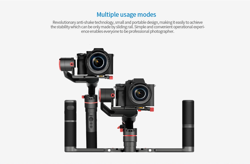 FeiyuTech A1000 3-Axis Brushless Handheld Gimbal for Mirrorless DSLR Camera Action Camera Smartphone - Single Handheld