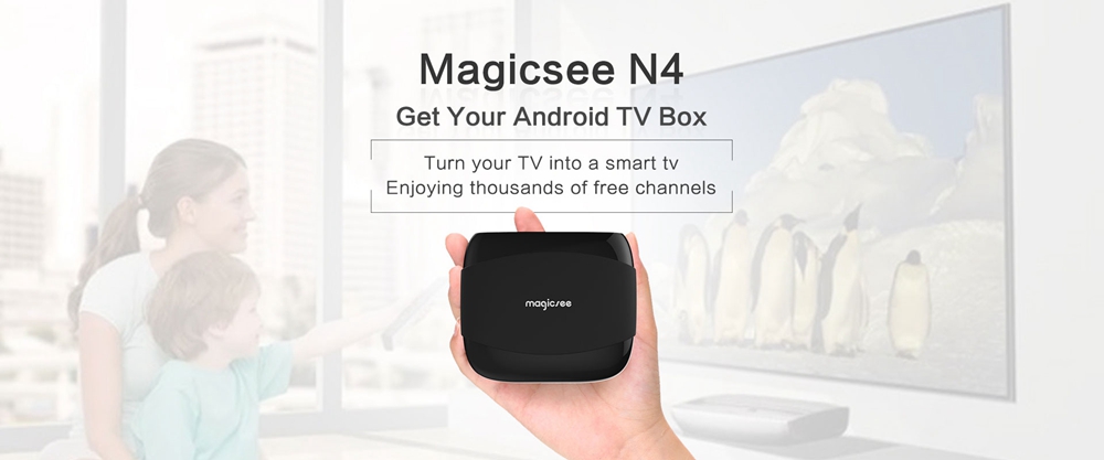 Magicsee N4 Amlogic S905X 2GB/16GB 4K Android 7.1 TV BOX Support YouTube Netflix 2.4G WIFI LAN HDMI H.265