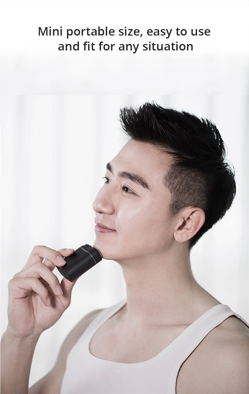 Xiaomi Zhibai Mini Shaver USB Rechargeable Electric Razor -Black
