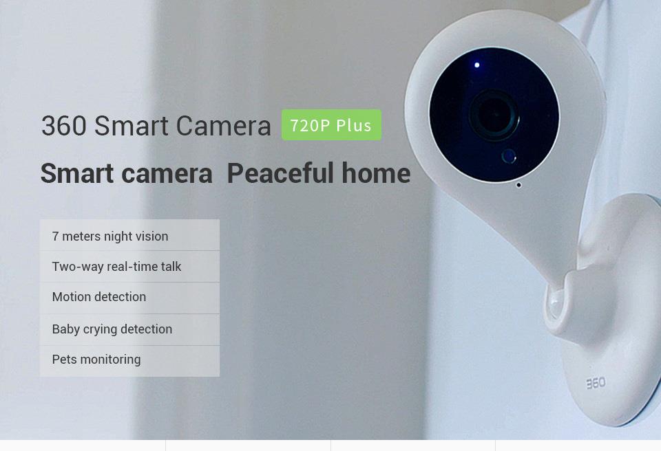 360 D603 720P WiFi IP Camera Water Drop CMOS CCD Motion Detection 2-way Audio Wireless Security Camera -White